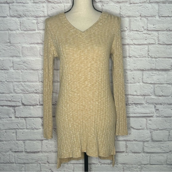 Anthropologie Deletta Ribbed V-Neck High Low Knit Tunic - Picture 5 of 15